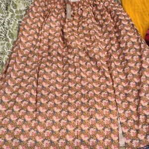 J. CREW COLLECTION Floral Pink Midi Skirt